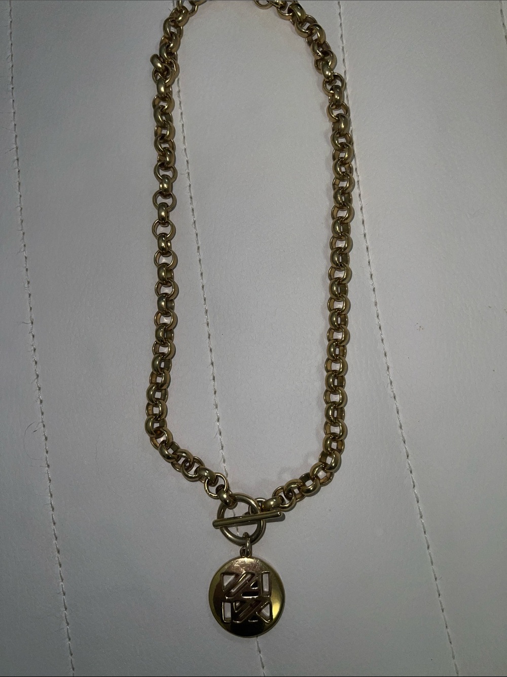 Annie Klein Gold Tone Chain With Pendant & Toggle Clasp
